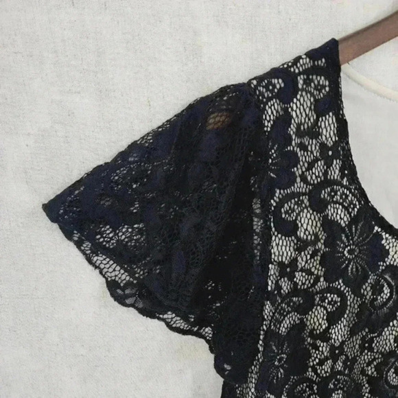 Umgee Lace Ruffle Short sleeve Mini Tent Dress M 425C - Picture 3 of 8